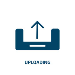 Poster - uploading vector icon. uploading, upload, download filled icons from flat big data concept. Isolated black glyph icon, vector illustration symbol element for web design and mobile apps