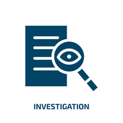 Poster - investigation vector icon. investigation, find, magnifying filled icons from flat internet concept. Isolated black glyph icon, vector illustration symbol element for web design and mobile apps