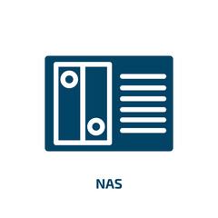 Poster - nas vector icon. nas, server, backup filled icons from flat computer concept. Isolated black glyph icon, vector illustration symbol element for web design and mobile apps