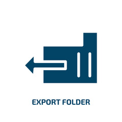 Poster - export folder vector icon. export folder, export, folder filled icons from flat computer icons concept. Isolated black glyph icon, vector illustration symbol element for web design and mobile apps
