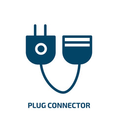Poster - plug connector vector icon. plug connector, connection, cable filled icons from flat computer and media concept. Isolated black glyph icon, vector illustration symbol element for web design and mobile