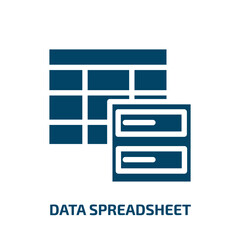 Poster - data spreadsheet vector icon. data spreadsheet, data, spreadsheet filled icons from flat computer and media concept. Isolated black glyph icon, vector illustration symbol element for web design and