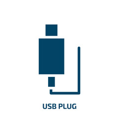 Poster - usb plug vector icon. usb plug, usb, power filled icons from flat computer and media concept. Isolated black glyph icon, vector illustration symbol element for web design and mobile apps