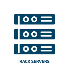 Poster - rack servers vector icon. rack servers, cloud, server filled icons from flat computer and media concept. Isolated black glyph icon, vector illustration symbol element for web design and mobile apps