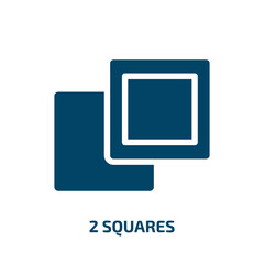 Poster - 2 squares vector icon. 2 squares, square, digital filled icons from flat computer and media concept. Isolated black glyph icon, vector illustration symbol element for web design and mobile apps