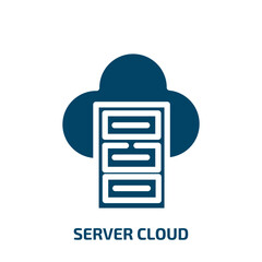Poster - server cloud vector icon. server cloud, server, computer filled icons from flat computer and media concept. Isolated black glyph icon, vector illustration symbol element for web design and mobile apps
