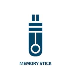 Poster - memory stick vector icon. memory stick, memory, stick filled icons from flat computer and media concept. Isolated black glyph icon, vector illustration symbol element for web design and mobile apps