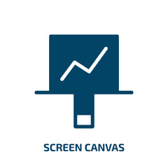 Poster - screen canvas vector icon. screen canvas, screen, presentation filled icons from flat modern screen concept. Isolated black glyph icon, vector illustration symbol element for web design and mobile