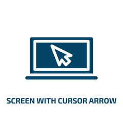 Poster - screen with cursor arrow vector icon. screen with cursor arrow, arrow, screen filled icons from flat modern screen concept. Isolated black glyph icon, vector illustration symbol element for web design