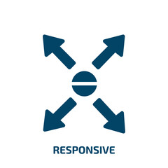 Aufkleber - responsive symbol vector icon. responsive symbol, computer, technology filled icons from flat modern screen concept. Isolated black glyph icon, vector illustration symbol element for web design and