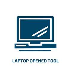 Poster - laptop opened tool vector icon. laptop opened tool, tool, open filled icons from flat modern screen concept. Isolated black glyph icon, vector illustration symbol element for web design and mobile