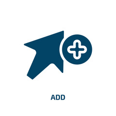 Poster - add icon vector icon. add icon, add, people filled icons from flat cursors and pointers concept. Isolated black glyph icon, vector illustration symbol element for web design and mobile apps