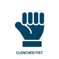 Poster - clenched fist vector icon. clenched fist, fist, hand filled icons from flat cursors and pointers concept. Isolated black glyph icon, vector illustration symbol element for web design and mobile apps