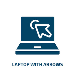 Poster - laptop with arrows vector icon. laptop with arrows, arrow, laptop filled icons from flat computer and media concept. Isolated black glyph icon, vector illustration symbol element for web design and