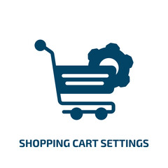 Poster - shopping cart settings vector icon. shopping cart settings, cart, shopping filled icons from flat computer and media concept. Isolated black glyph icon, vector illustration symbol element for web