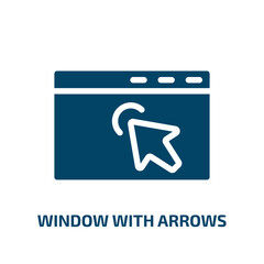 Poster - window with arrows vector icon. window with arrows, arrow, window filled icons from flat computer and media concept. Isolated black glyph icon, vector illustration symbol element for web design and