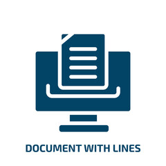 Poster - document with lines vector icon. document with lines, document, computer filled icons from flat computer and media concept. Isolated black glyph icon, vector illustration symbol element for web design