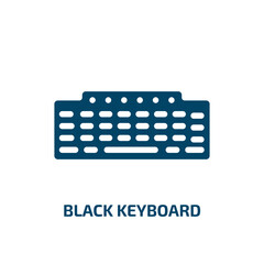 Poster - black keyboard vector icon. black keyboard, keyboard, computer filled icons from flat material devices concept. Isolated black glyph icon, vector illustration symbol element for web design and mobile
