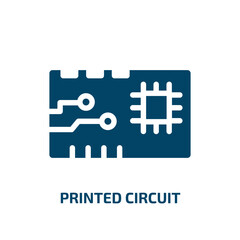 Poster - printed circuit vector icon. printed circuit, circuit, tech filled icons from flat material devices concept. Isolated black glyph icon, vector illustration symbol element for web design and mobile