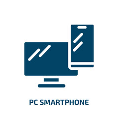 Fototapete - pc smartphone vector icon. pc smartphone, smartphone, screen filled icons from flat responsive web concept. Isolated black glyph icon, vector illustration symbol element for web design and mobile apps