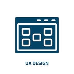 Poster - ux design vector icon. ux design, business, ui filled icons from flat programming line craft concept. Isolated black glyph icon, vector illustration symbol element for web design and mobile apps