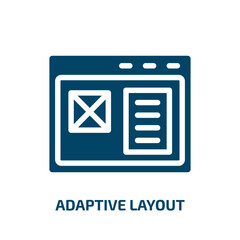 Poster - adaptive layout vector icon. adaptive layout, internet, adaptive filled icons from flat programming line craft concept. Isolated black glyph icon, vector illustration symbol element for web design and