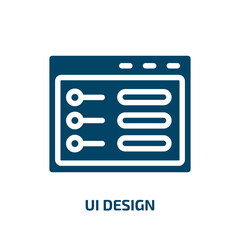 Aufkleber - ui design vector icon. ui design, ui, website filled icons from flat programming line craft concept. Isolated black glyph icon, vector illustration symbol element for web design and mobile apps