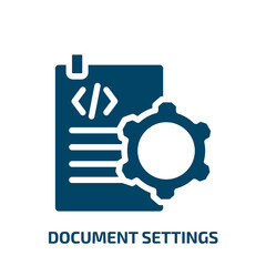Poster - document settings vector icon. document settings, document, business filled icons from flat programming line craft concept. Isolated black glyph icon, vector illustration symbol element for web design