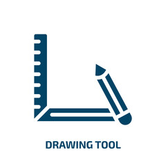 Poster - drawing tool vector icon. drawing tool, brush, tool filled icons from flat carpentry concept. Isolated black glyph icon, vector illustration symbol element for web design and mobile apps