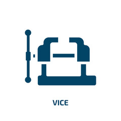Poster - vice vector icon. vice, clamp, equipment filled icons from flat carpentry concept. Isolated black glyph icon, vector illustration symbol element for web design and mobile apps