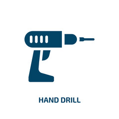 Poster - hand drill vector icon. hand drill, equipment, instrument filled icons from flat carpentry concept. Isolated black glyph icon, vector illustration symbol element for web design and mobile apps