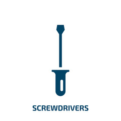 Poster - screwdrivers vector icon. screwdrivers, screwdriver, repair filled icons from flat construction concept. Isolated black glyph icon, vector illustration symbol element for web design and mobile apps