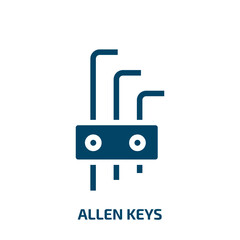 Poster - allen keys vector icon. allen keys, allen, spanner filled icons from flat construction concept. Isolated black glyph icon, vector illustration symbol element for web design and mobile apps
