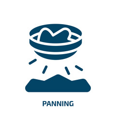 Poster - panning vector icon. panning, food, pan filled icons from flat mining and crafting concept. Isolated black glyph icon, vector illustration symbol element for web design and mobile apps