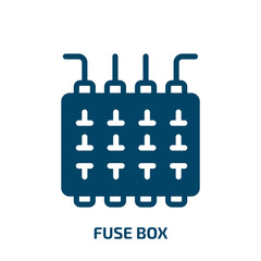 Poster - fuse box vector icon. fuse box, switch, electricity filled icons from flat factory concept. Isolated black glyph icon, vector illustration symbol element for web design and mobile apps