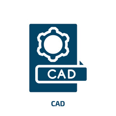 Aufkleber - cad vector icon. cad, computer, industry filled icons from flat engineering concept. Isolated black glyph icon, vector illustration symbol element for web design and mobile apps