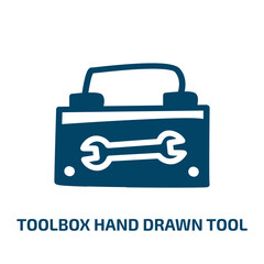 Wall Mural - toolbox hand drawn tool vector icon. toolbox hand drawn tool, repair, instrument filled icons from flat hand drawn construction concept. Isolated black glyph icon, vector illustration symbol element