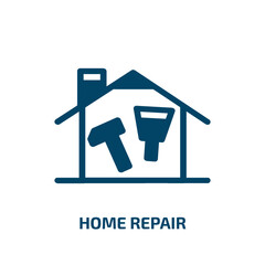 Poster - home repair symbol vector icon. home repair symbol, house, home filled icons from flat do it yourself concept. Isolated black glyph icon, vector illustration symbol element for web design and mobile