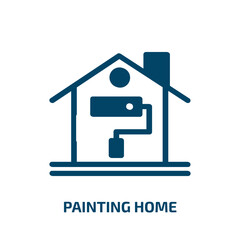 Poster - painting home vector icon. painting home, house, home filled icons from flat do it yourself concept. Isolated black glyph icon, vector illustration symbol element for web design and mobile apps