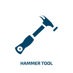 Wall Mural - hammer tool vector icon. hammer tool, hammer, tool filled icons from flat work tools concept. Isolated black glyph icon, vector illustration symbol element for web design and mobile apps