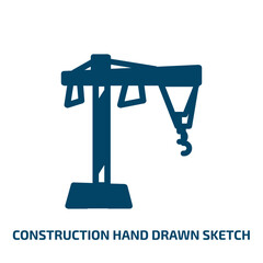 Poster - construction hand drawn sketch vector icon. construction hand drawn sketch, construction, sketch filled icons from flat hand drawn construction concept. Isolated black glyph icon, vector illustration