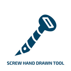 Poster - screw hand drawn tool vector icon. screw hand drawn tool, work, equipment filled icons from flat hand drawn construction concept. Isolated black glyph icon, vector illustration symbol element for web