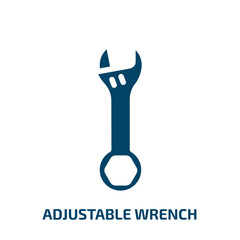 Poster - adjustable wrench vector icon. adjustable wrench, wrench, spanner filled icons from flat tools and machinery concept. Isolated black glyph icon, vector illustration symbol element for web design and