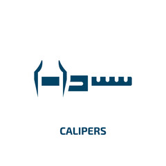 Poster - calipers vector icon. calipers, caliper, equipment filled icons from flat carpentry diy tools concept. Isolated black glyph icon, vector illustration symbol element for web design and mobile apps