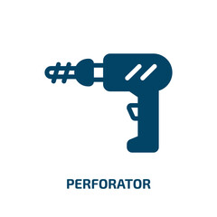 Poster - perforator vector icon. perforator, work, technology filled icons from flat carpentry diy tools concept. Isolated black glyph icon, vector illustration symbol element for web design and mobile apps