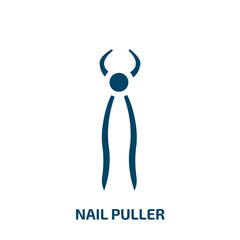 Poster - nail puller vector icon. nail puller, renovation, hammer filled icons from flat carpentry diy tools concept. Isolated black glyph icon, vector illustration symbol element for web design and mobile