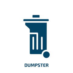 Poster - dumpster vector icon. dumpster, waste, trash filled icons from flat housekeeping concept. Isolated black glyph icon, vector illustration symbol element for web design and mobile apps