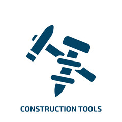 Poster - construction tools vector icon. construction tools, worker, work filled icons from flat construction tools concept. Isolated black glyph icon, vector illustration symbol element for web design and