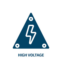 Poster - high voltage vector icon. high voltage, danger, power filled icons from flat architecture & construction concept. Isolated black glyph icon, vector illustration symbol element for web design and
