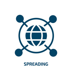 Poster - spreading vector icon. spreading, spread, business filled icons from flat concept. Isolated black glyph icon, vector illustration symbol element for web design and mobile apps